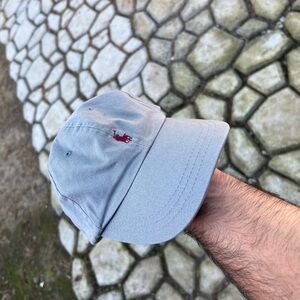Polo by Ralph Lauren Light Gray Cap with Red Pony Logo